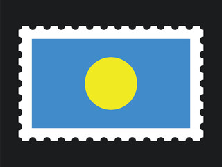 National Flag Postage Stamp Icon for PALAU Mail, Patriotism, and National Identity