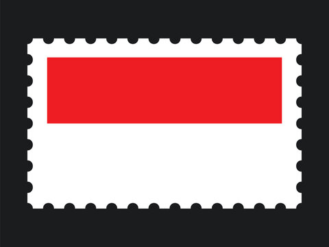 National Flag Postage Stamp Icon for INDONESIA Mail, Patriotism, and National Identity