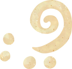 Golden Spiral Swirl Element &ndash; Watercolor Nursery Detail