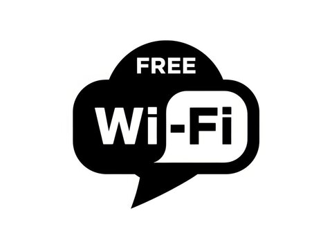 Free wi-fi logo icon on white background isolated on white background