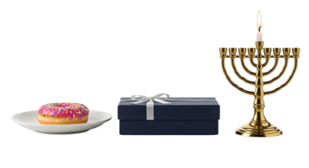 Hanukkah Gift and Treat, isolated on transparent background