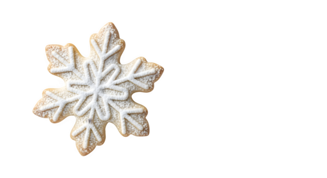 Snowflake Sugar Cookie, isolated on transparent background