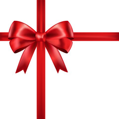 Red bow. Design element for holidays design, gift boxes, warping decor. Vector illustration
