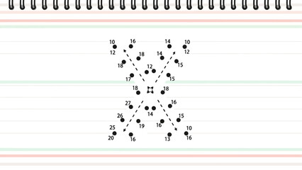 Connect the dots to reveal the image, a fun game on paper