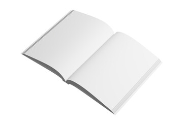 A4/A5 Softcover Book White Blank 3D Rendering Transparent Background Mockup PNG