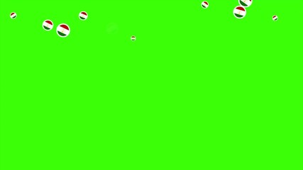 Falling Rounded TAJIKISTAN Flags Green Screen Animation for Patriotic Effects and Motion Graphic Overlays