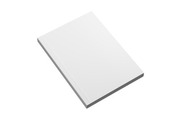 A4/A5 Softcover Book White Blank 3D Rendering Transparent Background Mockup PNG