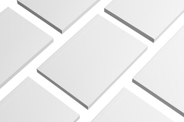 A4/A5 Softcover Book White Blank 3D Rendering Transparent Background Mockup PNG