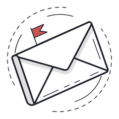 Envelope with flag for sending email message