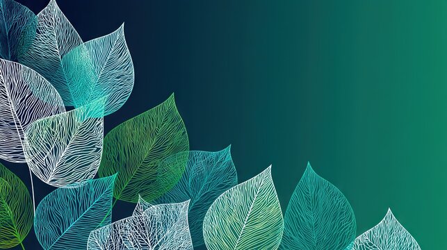 Vector graphic background with balanced green turquoise gradient and subtle diagonal light, versatile abstract backdrop for copy space and modern layouts