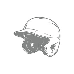 Hand-Drawn Baseball Batting Helmet Design Illustration