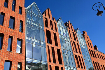 Gdańsk, Pomorze, Pomerania, Poland, Europe - 08.2025 : Maritime Culture Centre branch of National Maritime Museum, futuristic building in traditional Hanseatic architectural style, Tokarska street © Danuta Hyniewska
