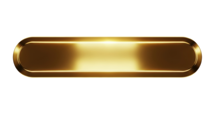 Gold nameplate isolated PNG, shiny golden metal plaque with rounded edges for awards, signage, or luxury branding on transparent background