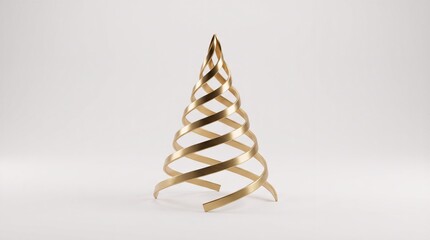 Golden Christmas tree decoration with star symbol isolated on white background for holiday greeting card design