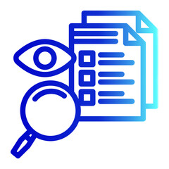 File Search Research Inspection Icon from Customer Assessment Collection (Outline Gradient style)