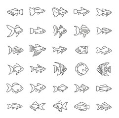 Cartoon Fish Grid – Stylized Marine Life Pattern Recognition Set