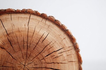 Fototapeta premium Close-Up of Tree Ring Texture on Natural Wooden Log Surface