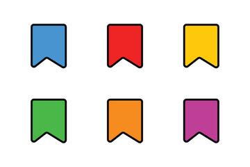 Collection of colorful bookmark icons for web design and applications