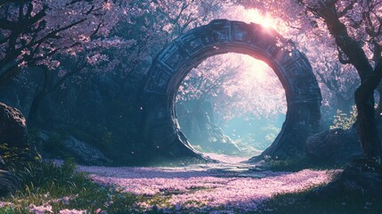 Mystical Portal in Enchanted Forest - A Gateway to Another World.