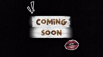 Exciting new release alert with a dynamic 'Coming Soon' message in a grunge style, perfect for engaging audiences and building anticipation for an upcoming reveal 4K Motion Animations