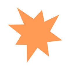Orange irregular starburst shape for sale labels, discount stickers, highlights, and decorative graphic design elements