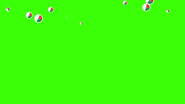 Falling Rounded MADAGASCAR Flags Green Screen Animation for Patriotic Effects and Motion Graphic Overlays