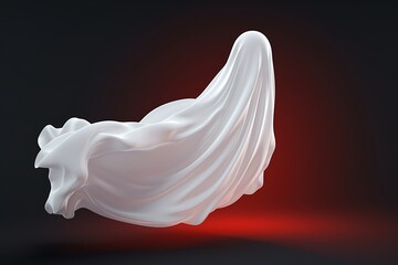 flying ghost scary facial expression 3d rendering