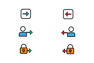 Forward and backward icons vector graphic resource set on white