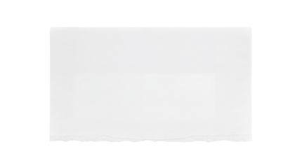 Torn paper edge PNG isolated on transparent background, rough paper texture for collage and design use Blank paper piece with deckle edge