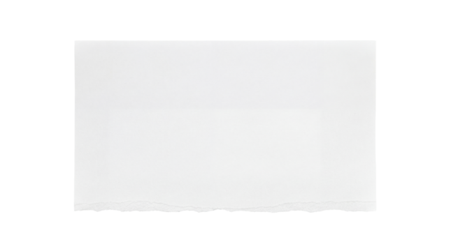 Torn paper edge PNG isolated on transparent background, rough paper texture for collage and design use Blank paper piece with deckle edge