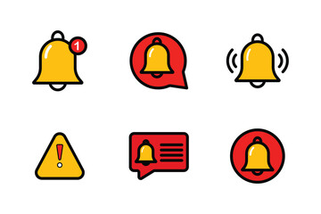 Notification Bells and Alert Icons for Social Media or Applications