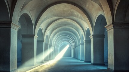 Mystical Tunnel of Light - An Architectural Journey Through Arches.