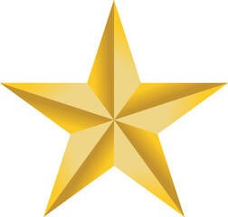 Obraz premium Golden Five Pointed Star on Transparent Background for Recognition or Achievement with Simple Geometric Shape Design Vector Illustration