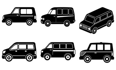 Fototapeta premium Diverse minivan collection showcases automotive style and transportation options, perfect for family, travel, and vehicle design projects