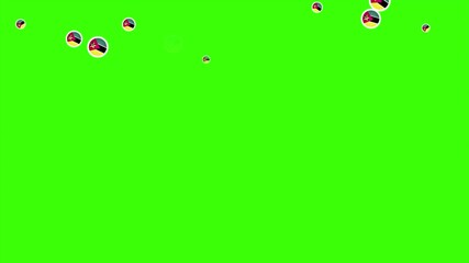 Falling Rounded MOZAMBIQUE Flags Green Screen Animation for Patriotic Effects and Motion Graphic Overlays