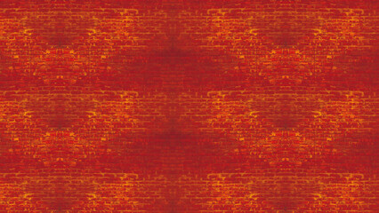 Brick texture with scratches and cracks. A brick wall with a red color. The wall is made of bricks and has a rough texture
