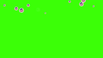 Falling Rounded LIBERIA Flags Green Screen Animation for Patriotic Effects and Motion Graphic Overlays