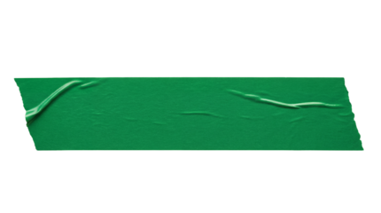 Green painter s tape strip isolated PNG, adhesive masking tape piece for crafts, art projects and DIY