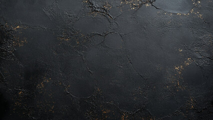 Abstract charcoal wall texture with light reflection. Vector realistic illustration of black background with rough surface, old paint on grungy dark color wall, weathered chalkboard, loft design