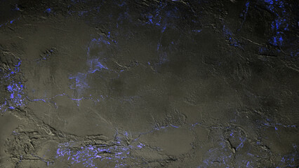 Abstract charcoal wall texture with light reflection. Vector realistic illustration of black background with rough surface, old paint on grungy dark color wall, weathered chalkboard, loft design