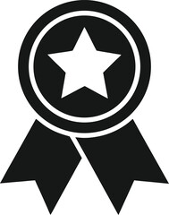star award ribbon icon  silhouette vector illustration on white background