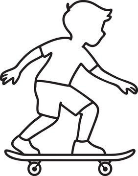 Skateboarder Kickflip Silhouette Black Vector on Transparent Background
