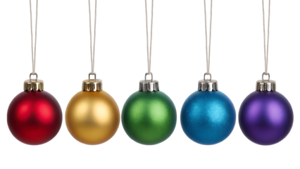 Realistic hanging glass christmas balls