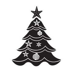 Ocean Wave Ornament Christmas Tree Silhouette Form