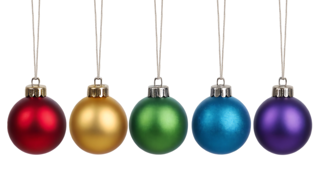 Realistic hanging glass christmas balls