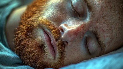 Video A person sleeping with their eyes closed in a close-up shot