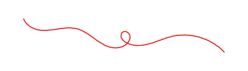 Red Thread Line Icon. red thread looped in a circle form, symbolizing vector. line of red yarn, long red thread. Red thread isolates on a white background. 