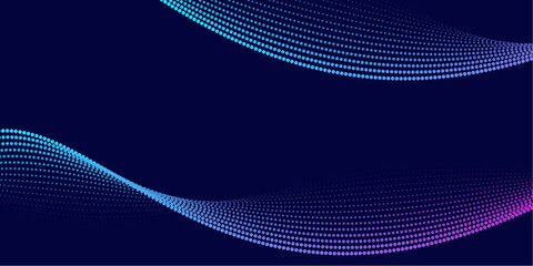 Dual Flowing Particle Waves Abstract Background Banner