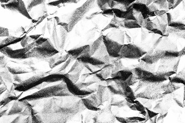 Close up of a white crumpled paper