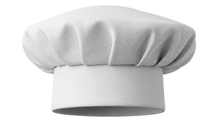 Classic chef s hat PNG isolated on transparent background, professional kitchen headwear for cooking and culinary arts